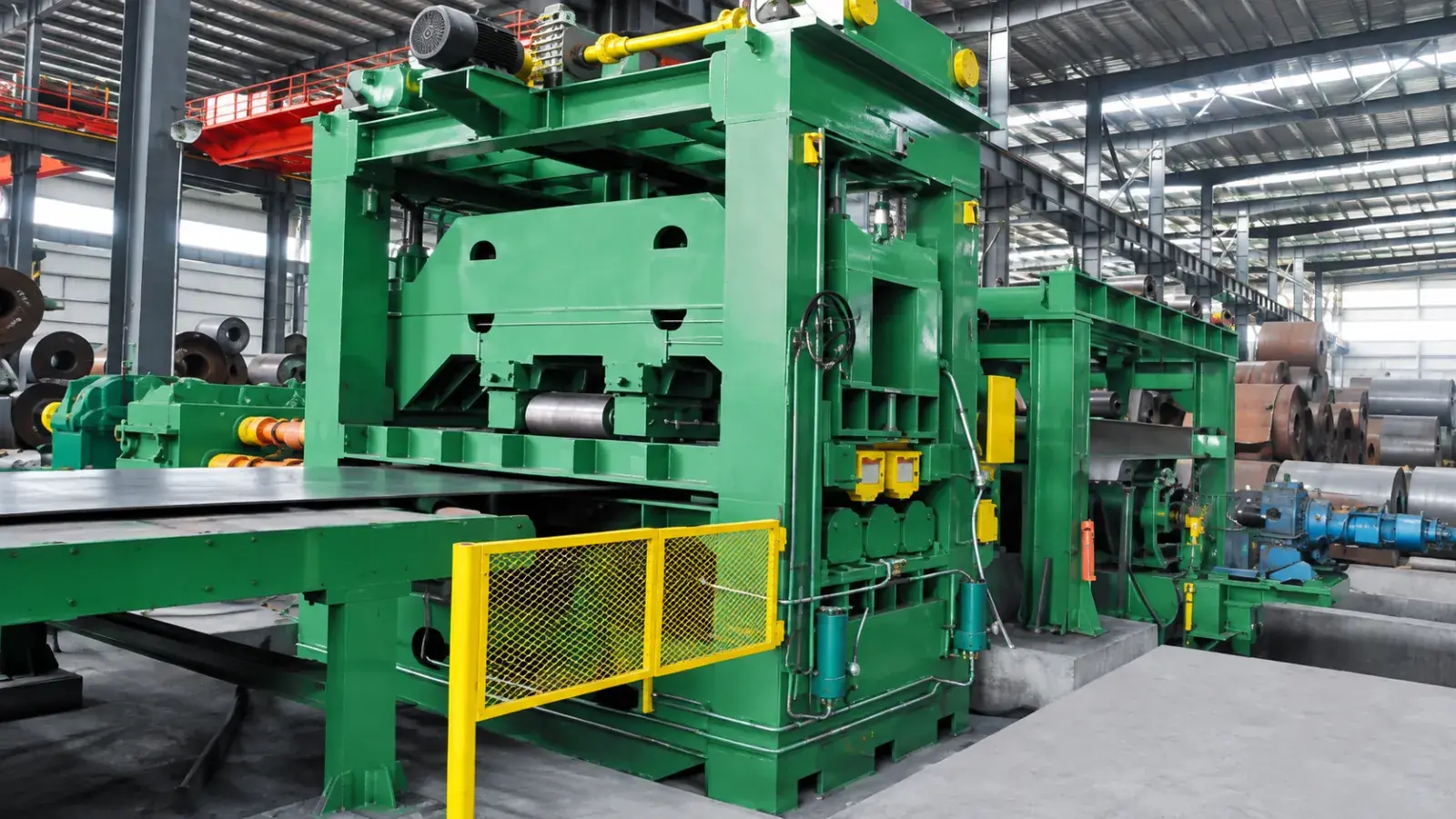 เครื่องรีดเรียบและตัดแผ่นหนาตามความยาว H-25-2200NC — ภาพจริง XIONGJIN